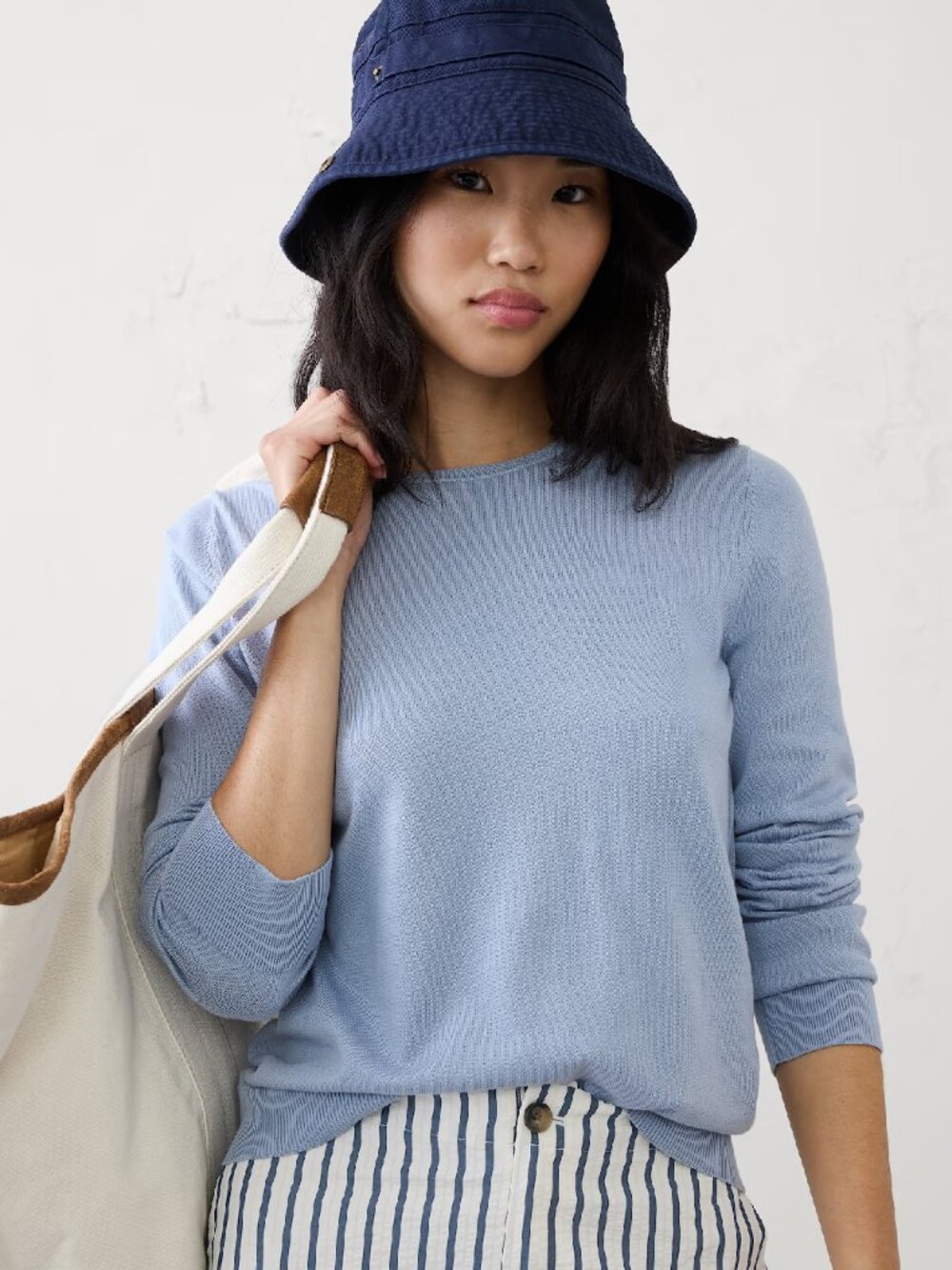 Banana Republic Forever Crew Neck Sweater Stormy Blue